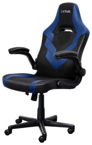TRUST GXT703 RIYE GAMING CHAIR SEDIA GAMING CON BRACCIOLI RIBALTABILI MAX 150 KG BLUE/NERO